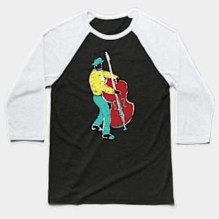 Acoustic Bass Musician Paint Style Baseball T-Shirt